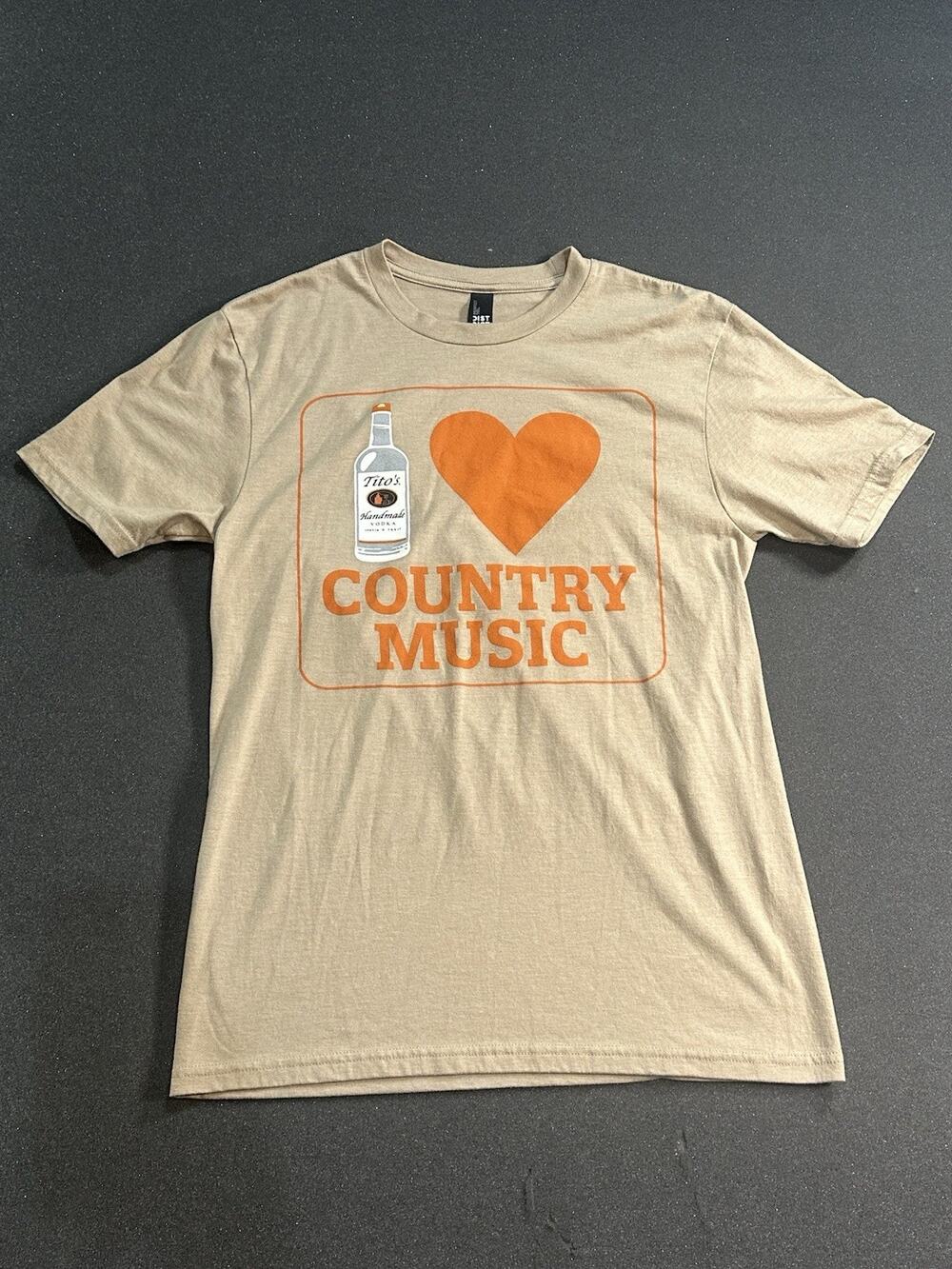 Tito’s I Love Country Music T Shirt Small